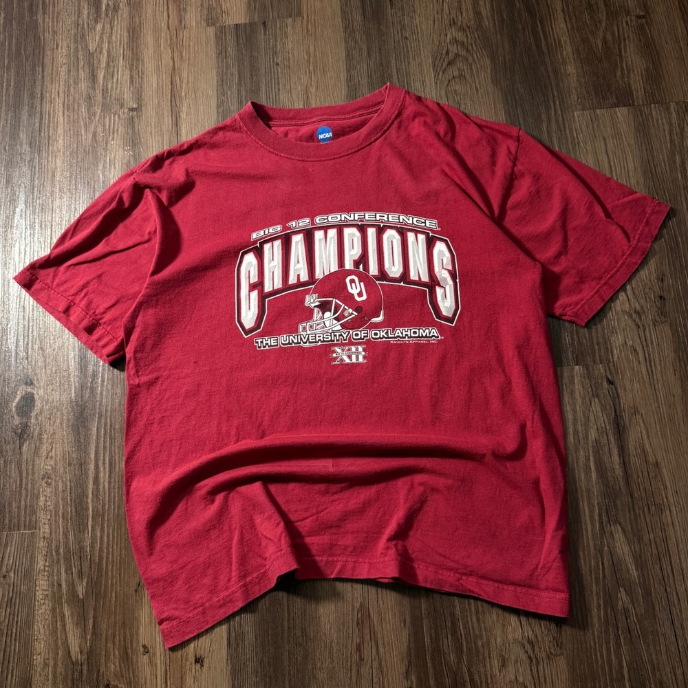 Oklahoma Sooners Big 12 Conference Champions NCAA Football T Shirt Mens‎ L